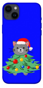 Чехол Новорічний котик для iPhone 14 Plus