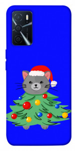 Чехол Новорічний котик для Oppo A16