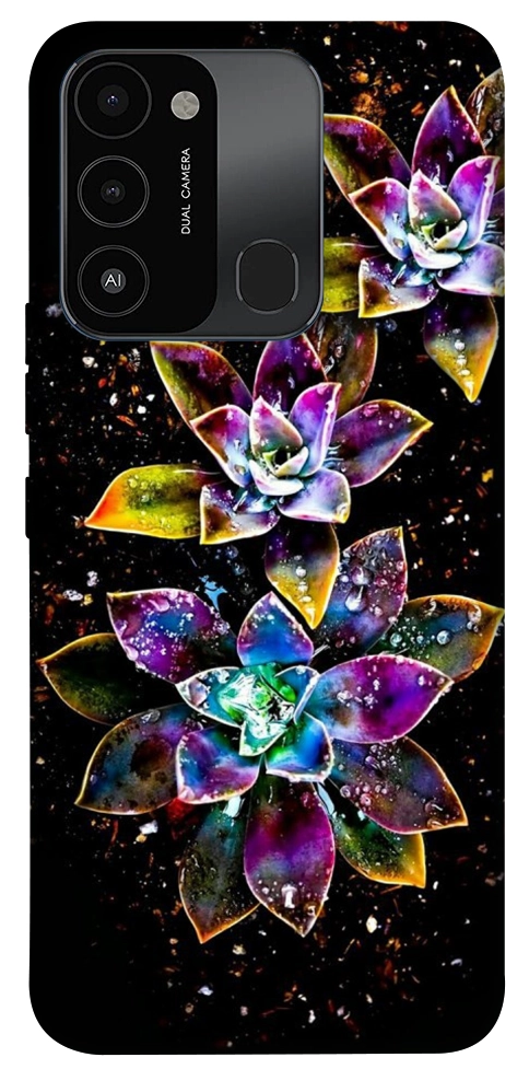 Чохол Flowers on black для TECNO Spark 8C