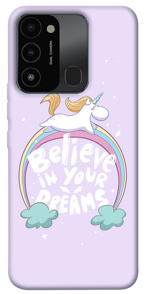 Чехол Believe in your dreams unicorn для TECNO Spark 8C