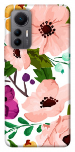 Чехол Акварельные цветы для Xiaomi 12 Lite
