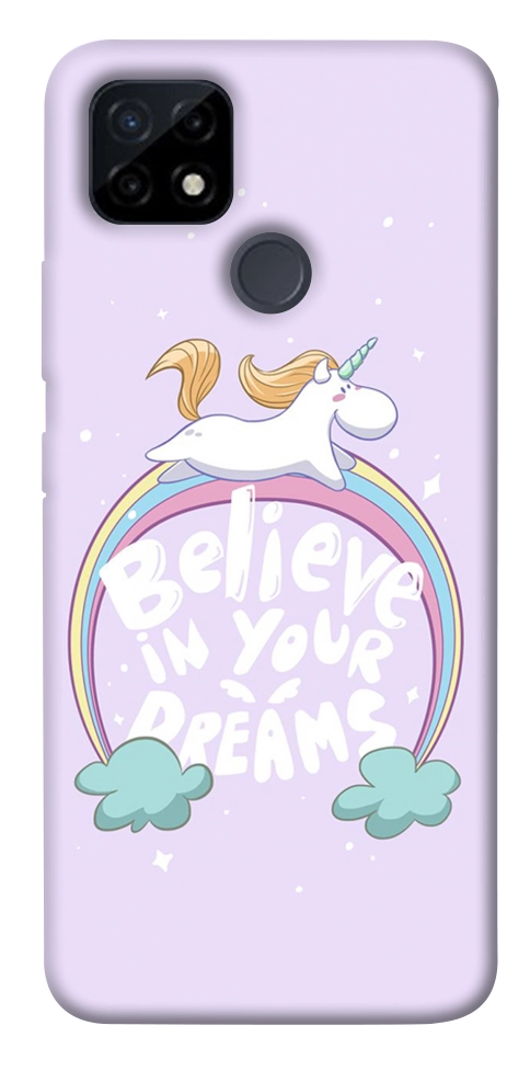 Чохол Believe in your dreams unicorn для Realme C25Y