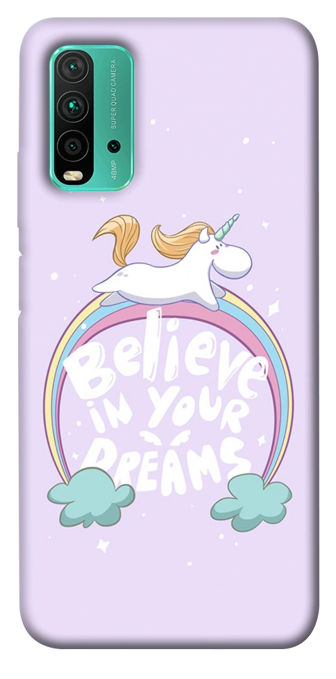 Чехол Believe in your dreams unicorn для Xiaomi Redmi Note 9 4G