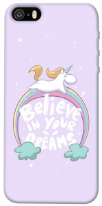 Чехол Believe in your dreams unicorn для iPhone 5S