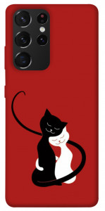 Чохол Закохані коти для Galaxy S21 Ultra