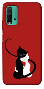 Чехол Влюбленные коты для Xiaomi Redmi Note 9 4G