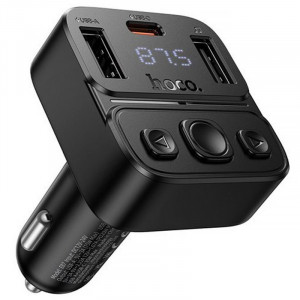 АЗУ FM модулятор Hoco E87 Delta 35W (1USB-A/1C)