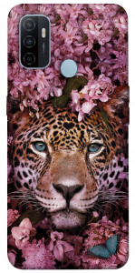 Чехол Леопард в цветах для Oppo A53