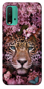 Чехол Леопард в цветах для Xiaomi Redmi 9T