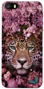 Чохол Леопард у квітах для iPhone 5