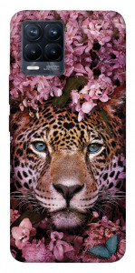 Чехол Леопард в цветах для Realme 8