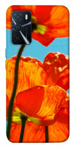 Чехол Яркие маки для Oppo A16 4G
