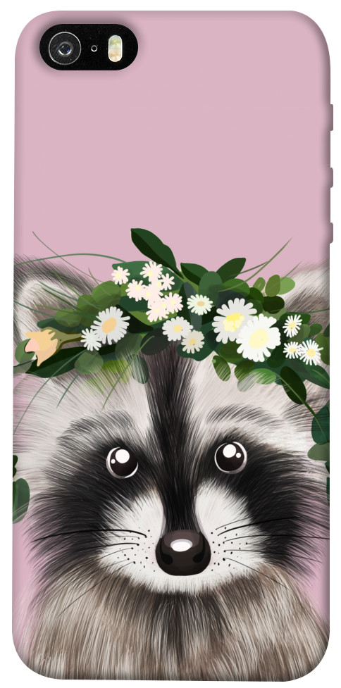 Чехол Raccoon in flowers для iPhone 5