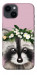 Чохол Raccoon in flowers для iPhone 14