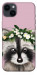 Чехол Raccoon in flowers для iPhone 14 Plus