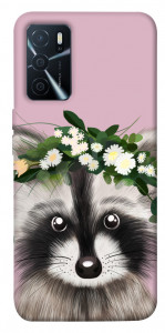 Чехол Raccoon in flowers для Oppo A16 4G