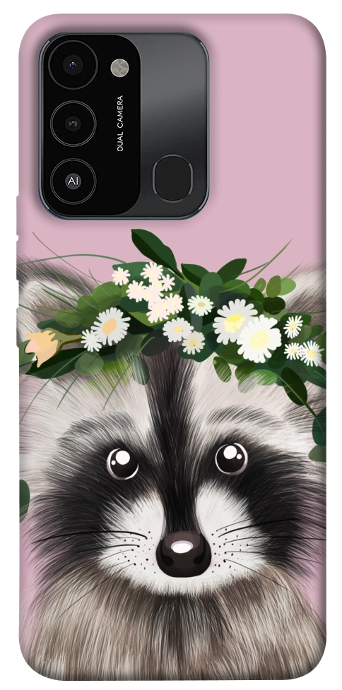 Чехол Raccoon in flowers для TECNO Spark Go 2022 (KG5m)