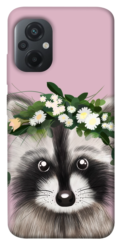 Чохол Raccoon in flowers для Xiaomi Poco M5