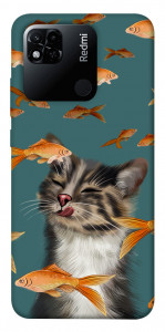 Чехол Cat with fish для Xiaomi Redmi 10A