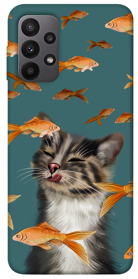 Чохол Cat with fish для Galaxy A23