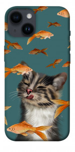 Чохол Cat with fish для iPhone 14