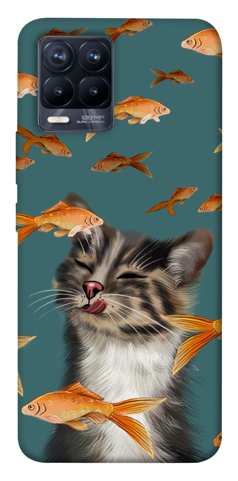 Чохол Cat with fish для Realme 8