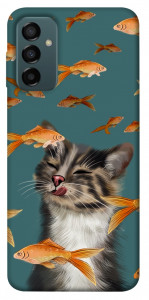 Чехол Cat with fish для Galaxy M13 4G