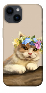 Чехол Cat in flowers для iPhone 14