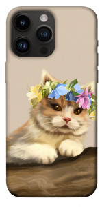 Чохол Cat in flowers для iPhone 14 Pro Max