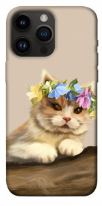 Чохол Cat in flowers для iPhone 14 Pro Max