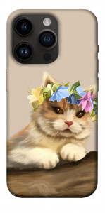 Чехол Cat in flowers для iPhone 14 Pro