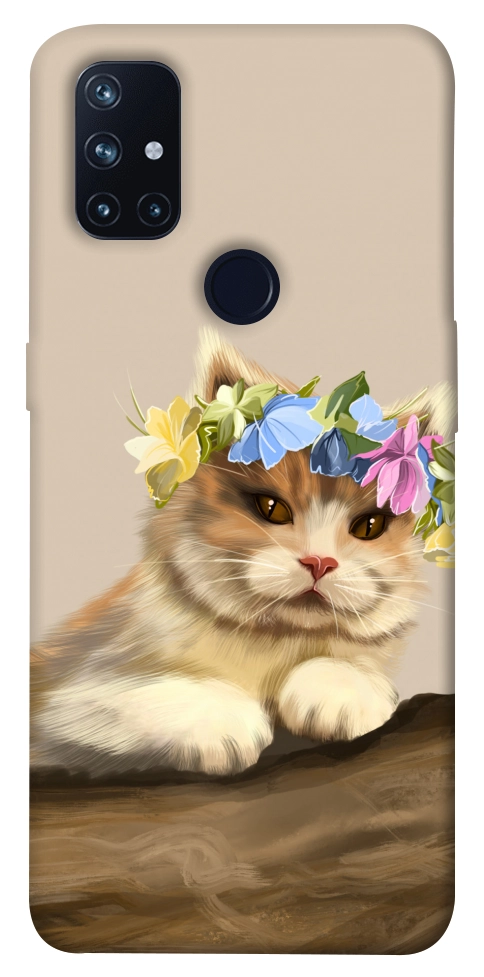 Чохол Cat in flowers для OnePlus Nord N10 5G