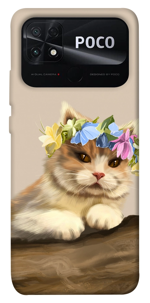 Чехол Cat in flowers для Xiaomi Poco C40