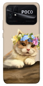 Чехол Cat in flowers для Xiaomi Poco C40