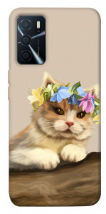 Чехол Cat in flowers для Oppo A16 4G
