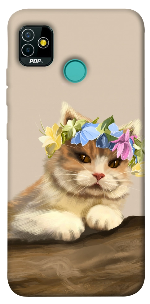 Чохол Cat in flowers для TECNO Pop 5