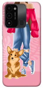 Чехол Girl and corgi для TECNO Spark 8C