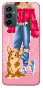 Чехол Girl and corgi для Galaxy M23 5G