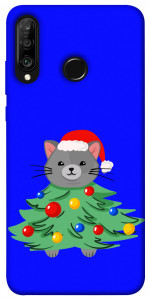 Чехол Новорічний котик для Huawei P30 Lite