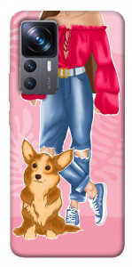 Чехол Girl and corgi для Xiaomi 12T