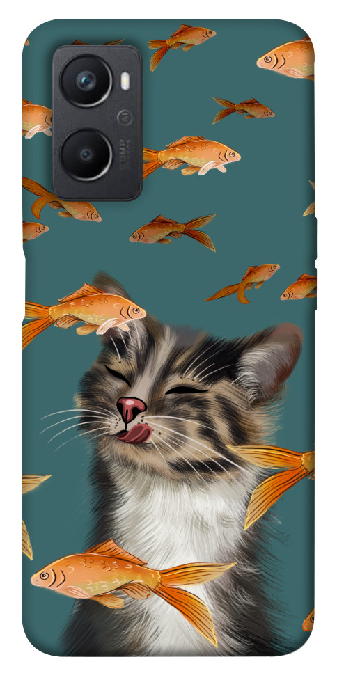 Чохол Cat with fish для Oppo A96