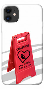 Чехол Caution falling in love для iPhone 11