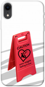 Чехол Caution falling in love для iPhone XR