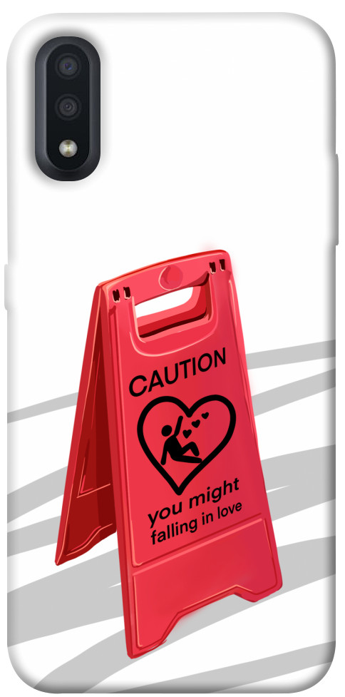 Чохол Caution falling in love для Galaxy A01