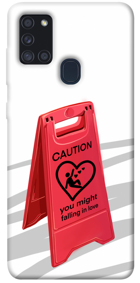 Чохол Caution falling in love для Galaxy A21s (2020)