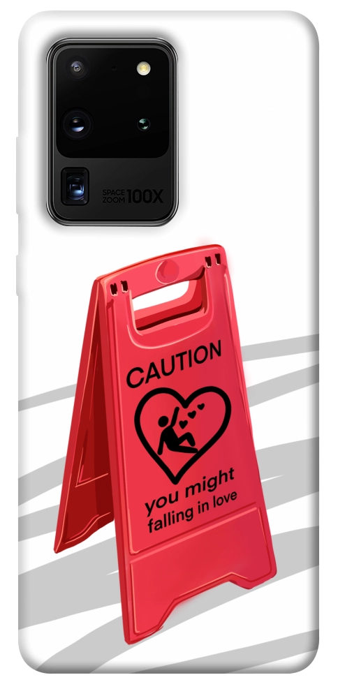 Чехол Caution falling in love для Galaxy S20 Ultra (2020)