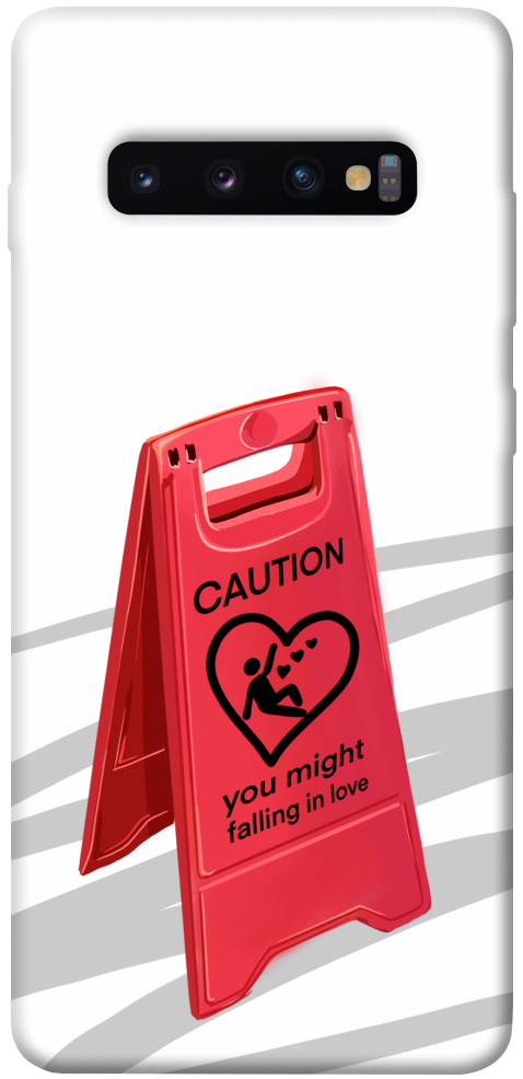 Чехол Caution falling in love для Galaxy S10 Plus (2019)