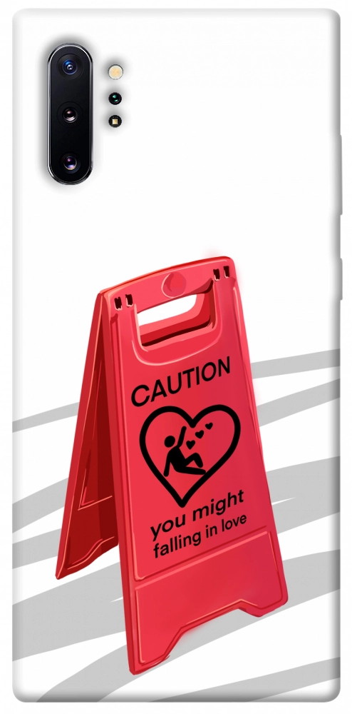 Чехол Caution falling in love для Galaxy Note 10+ (2019)