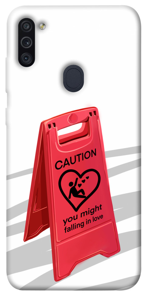 Чохол Caution falling in love для Galaxy M11 (2020)