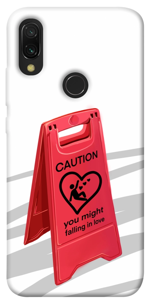 Чехол Caution falling in love для Xiaomi Redmi 7